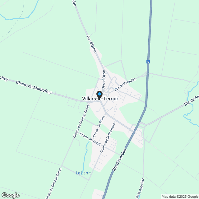 Villars-le-Terroir: 130 m2 modulares Apartment mit 4,5 oder 5,5 Zimmern und schönem Südwest-Balkon - Karte