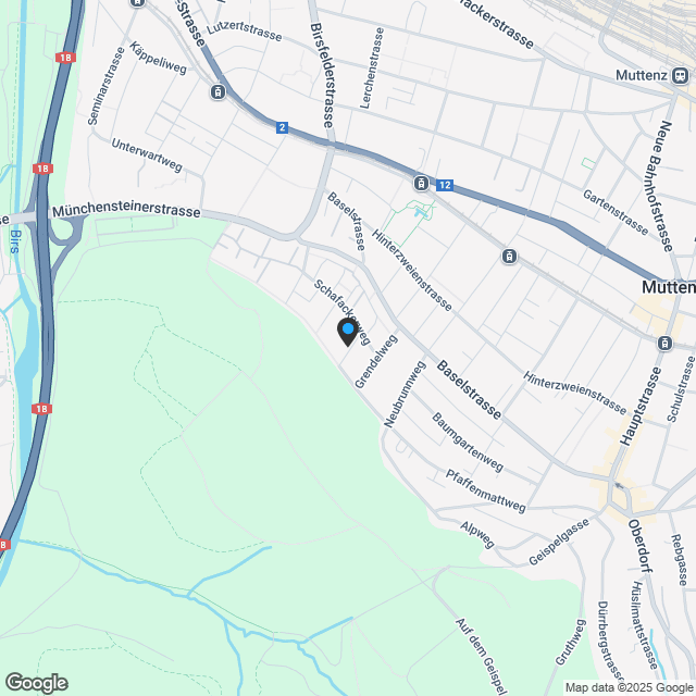 Moderne 4.5-Zimmer-Wohnung in Muttenz mit Balkon und Garage - Karte