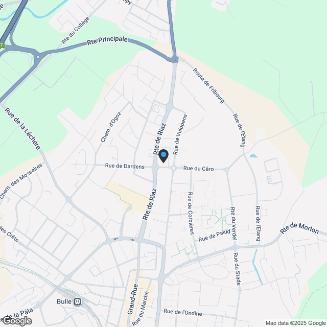 Geräumige 5.5-Zimmer-Wohnung mit Terrasse oder Balkon, nahe dem Zentrum von Bulle - Karte