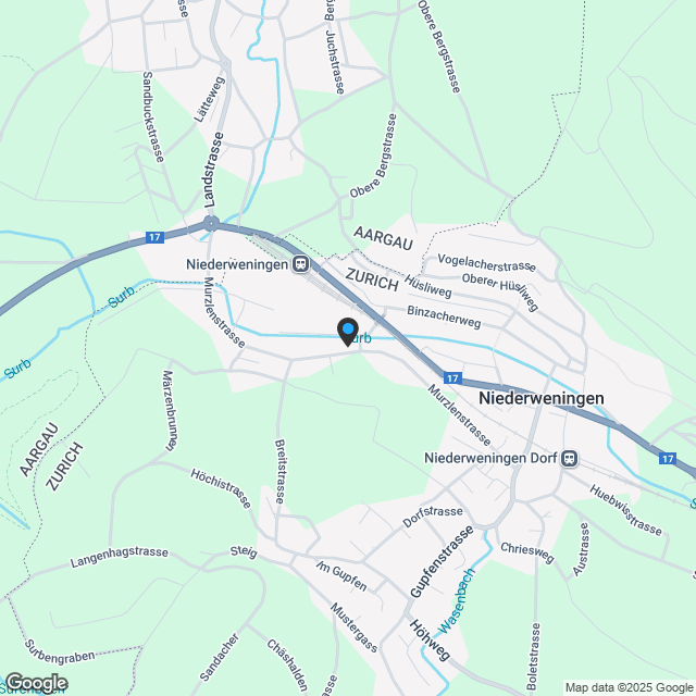 Bauland mit Bestandesobjekt Niederweningen - Karte