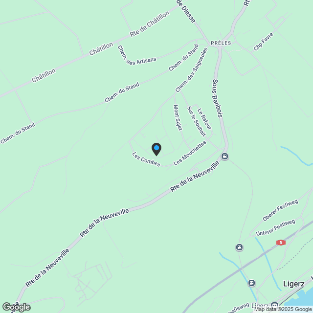 Zwei exklusive angrenzende Villen - Chasseral 10, Prêles - Karte