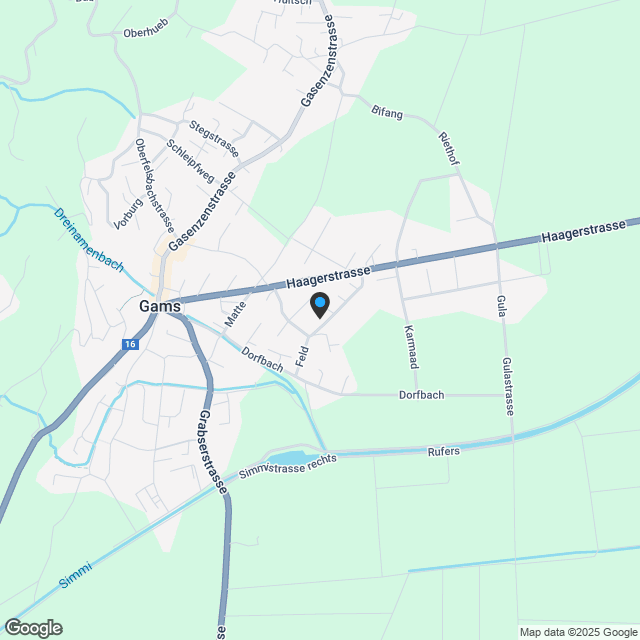 6 moderne 4.5-Zimmer-Reihenhäuser in ruhiger Lage von Gams - Karte