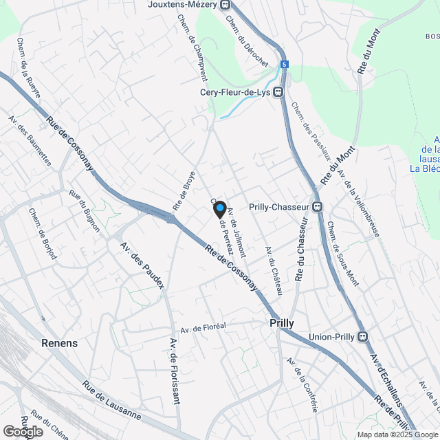 Zwei Schritte vom Zentrum von Prilly - Karte