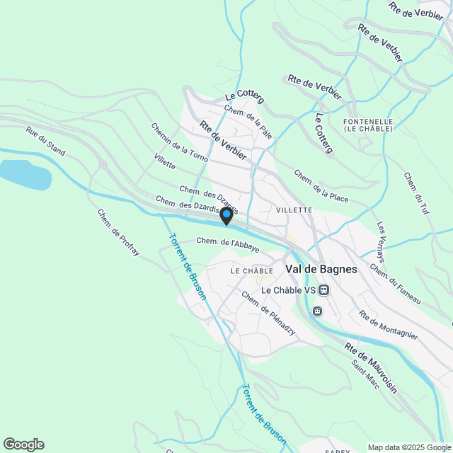 Luxuriöses Apartment mit Bergblick in Bagnes - Karte