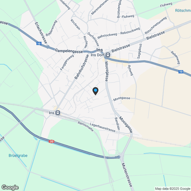 Neubauprojekt Brühlzelgli Ins - Karte