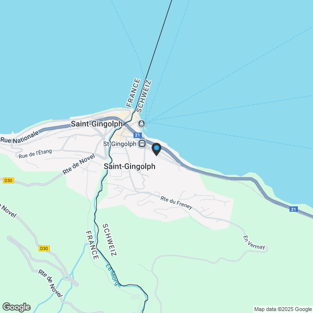 Strahlende neue Reihenvilla mit 5,5 Zimmern und Seeblick in St-Gingolph! - Karte