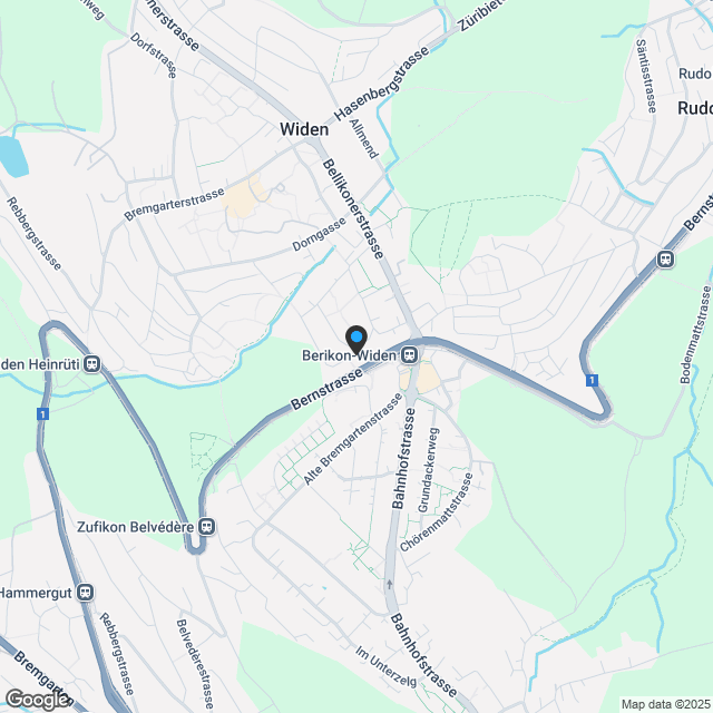 2½-Zimmer Obergeschosswohnung mit grossem Balkon in Berikon - Karte