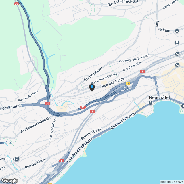 Spacieux 2.5 pièces neuf, en ville de Neuchâtel avec terrasse - Karte