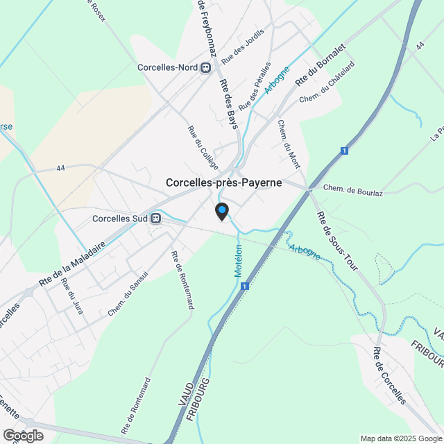 Reihenhäuser im Bau in Corcelles-près-Payerne - Karte