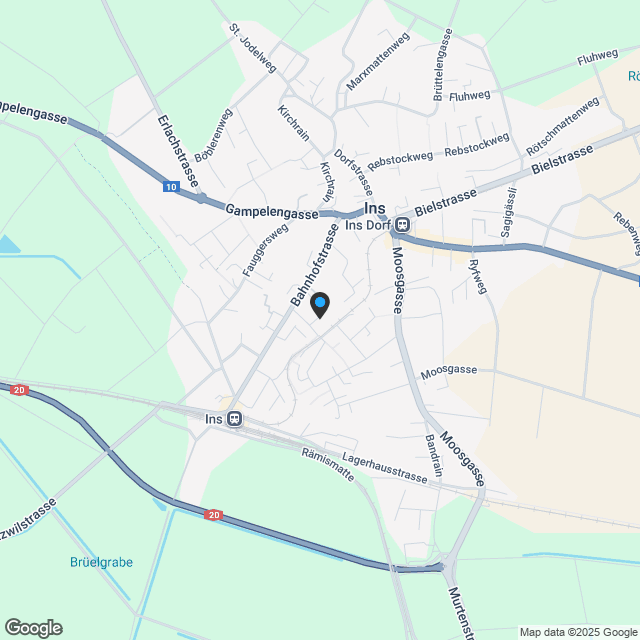 Moderne 3.5-Zimmer-Wohnung mit Garten in Ins - Karte