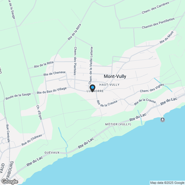 Bauplatz 762 m2 (Lugnorre (FR) mit 120° Blick auf den Murtensee und die Alpen (Anzeige auf Homegate.ch) - Karte