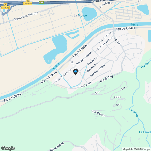 3.5 Zimmerwohnung im Erdgeschoss in Aproz (Nendaz) - Karte