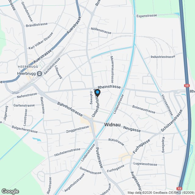 Nachhaltig Wohnen - Unterdorfstrasse, Widnau - Karte