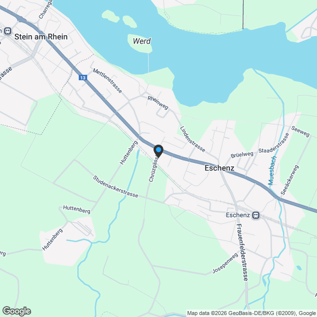 Vier freistehende 5.5-Zimmer Einfamilienhäuser Neubau in Eschenz - Karte