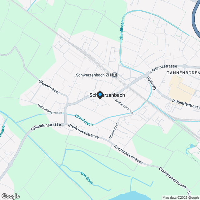 Projektankündigung: Neubauprojekt Greifenseestrasse, Schwerzenbach - Karte