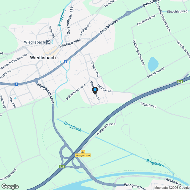 Hochwertige, topmoderne Neubauwohnungen mit Minergie-Standard in Wiedlisbach - Karte