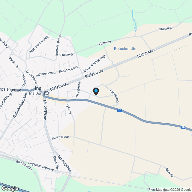 Neubauprojekt Brühlzelgli Ins - Karte