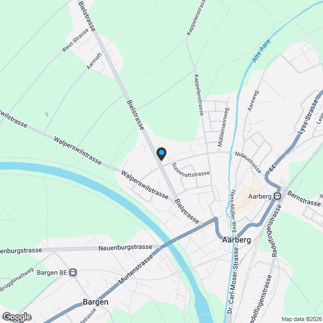 Wunderschöne 4.5-Zimmer Gartenwohnung in Aarberg mit viel Komfort - Karte