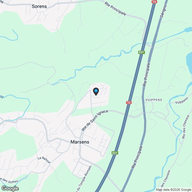 Nouveau projet familial à Marsens de 3 villas mitoyennes de 5.5 pièces à vendre à Marsens - Karte