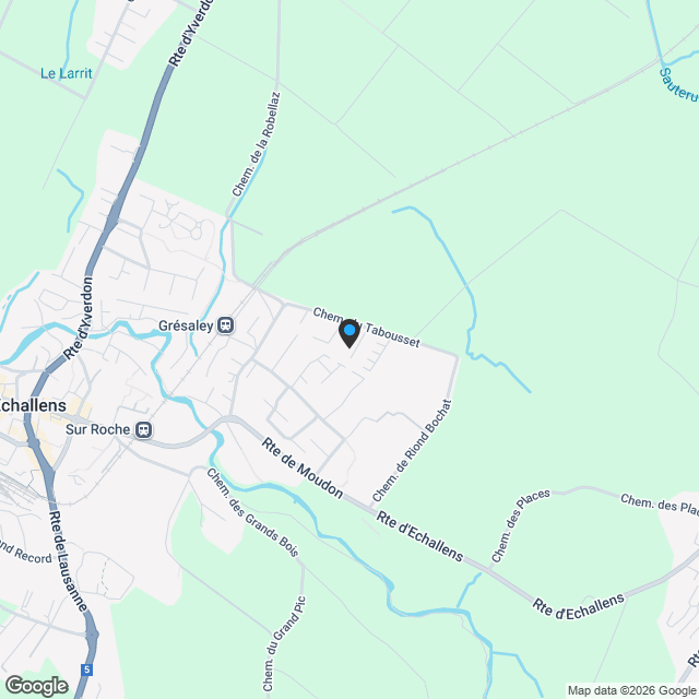 Vente sur plans à Rueyres : 2 villas 6,5 pcs de 150 m2 hab. avec jolie vue sur le vallon, à 1 km de la Gare du Leb de Bercher - Karte