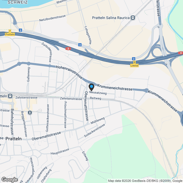 Stylisches Neubau-Doppelhaus Pratteln - Haus B, Baubeginn sofort - Karte