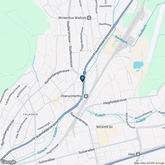 Neubauprojekt Areal Zinzikon - sechs grosszügige Reiheneinfamilienhäuser - Karte