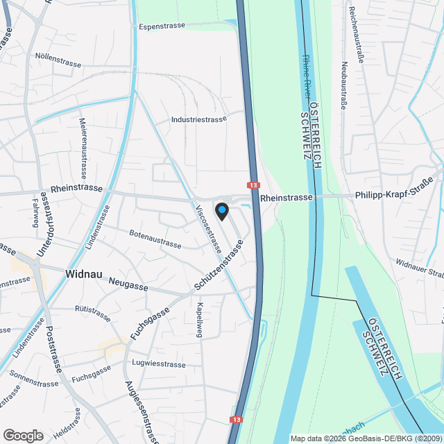 Doppeleinfamilienhaus an ruhiger, sonniger Lage in Widnau - komplett kernsaniert - Karte