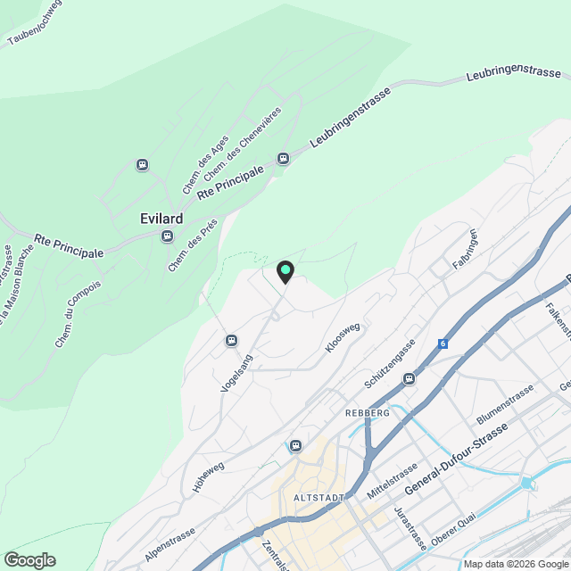 4.5-Zimmer-Wohnung mit vier Balkone im Zentrum von Biel zu vermieten - Karte