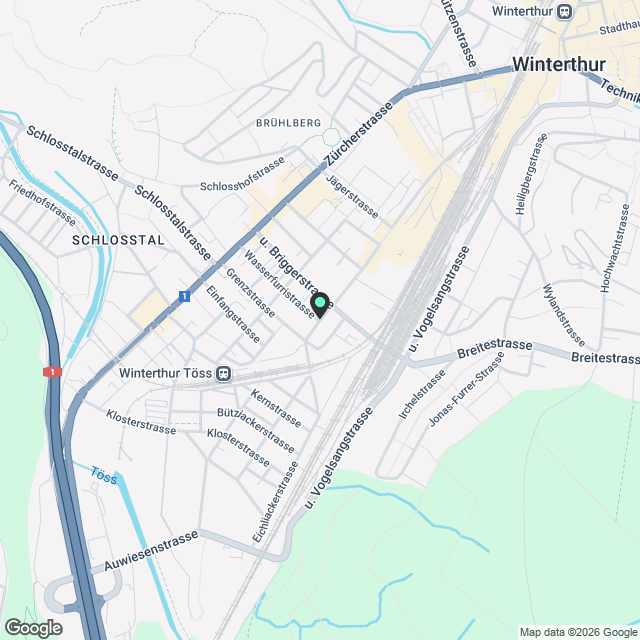 Tössfeld – 2.5-Zimmer-Mietwohnung in Winterthur-Töss - Karte