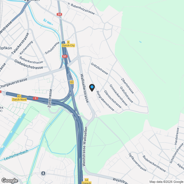 4.5-Zimmer Eigentumswohnungen im aufstrebenden Opfikon - Karte