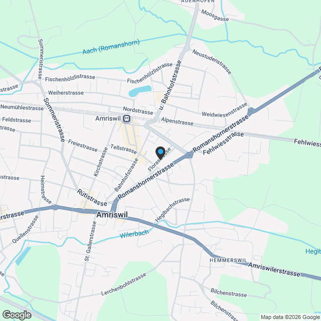 Exklusive, neuwertige Gartenwohnung mit 154 m² Wohnfläche – nur vier Parteien im Herzen von Amriswil - Karte