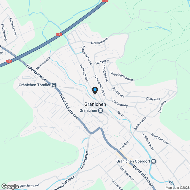 Wohnen im Zentrum von Gränichen - Karte