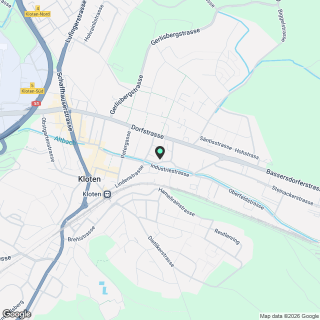 Wohnen am Altbach, exklusiver Neubau im Herzen von Kloten - Karte