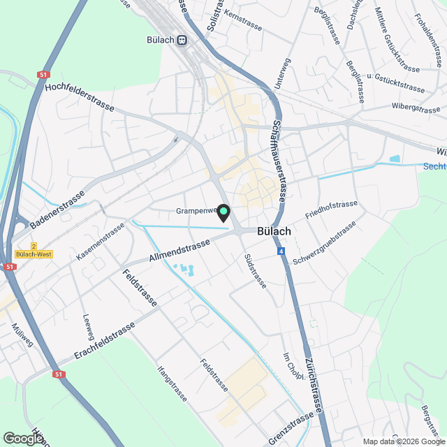 3.5-Zimmer-Neubauwohnung im Herzen von Bülach mit gehobenem Ausbaustandard - Karte
