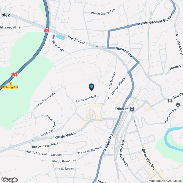 Les Résidences "Mont-Blanc" à Fribourg - Karte