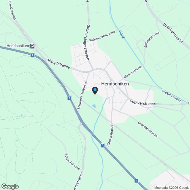 Wohnen am Bach im idyllischen Hendschiken mit guter Anbindung nach Lenzburg, Aarau und Zürich - Karte