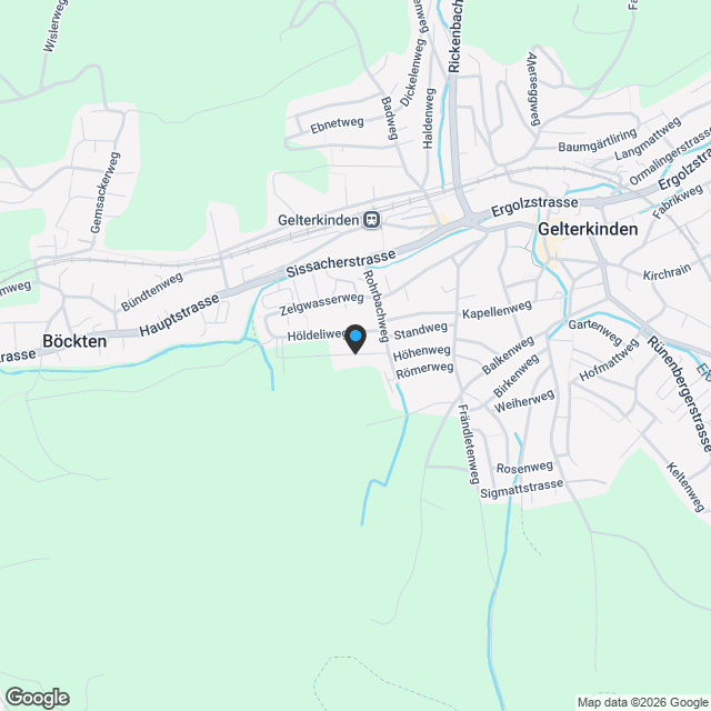 "Wohnung "OASE" in Gelterkinden - zentrumsnah Wohnen - in grüner Umgebung Leben" - Karte