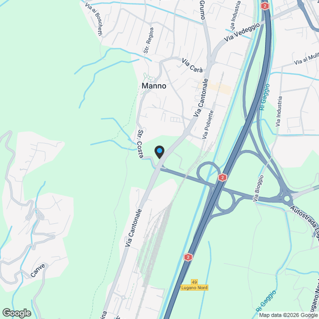 Lugano, Manno: VILLA SIGNORILE, elegante con piscina e dépendance - Karte