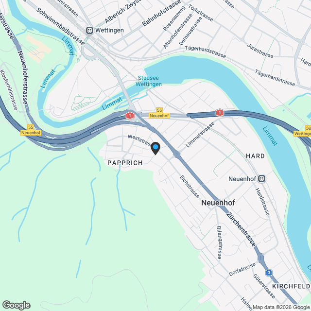 *Baustart 7. April 2026* : Neubauprojekt "Aventis" Neuenhof: 3.5 Zimmer Wohnung (Nr. 12) im 2. OG - Karte