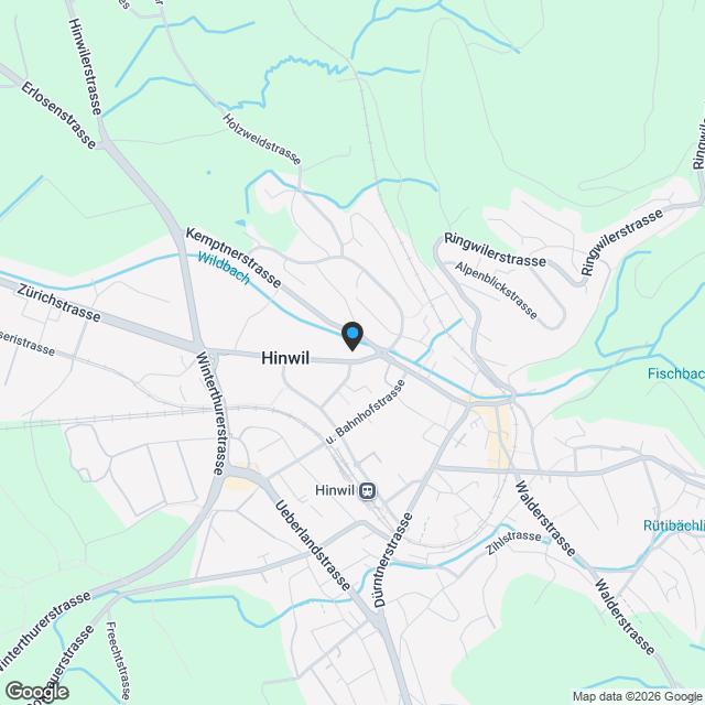 Leben am Wildbach in Hinwil: 4.5 Zimmerwohnung Gartenwohnung - Karte