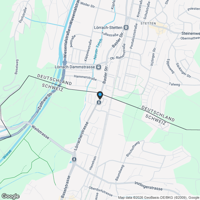 W03 - Moderne 5.5-Zi. Gartenwohnung, neben der Tramstation Riehen - Karte