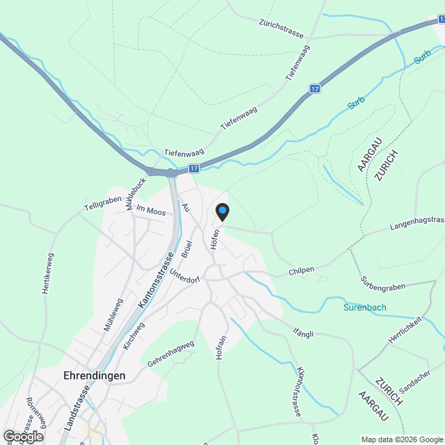 modernes 5.5-Zimmer-Terrassenhaus in Ehrendingen, Neubau (letzte von 6 Wohneinheiten) - Karte