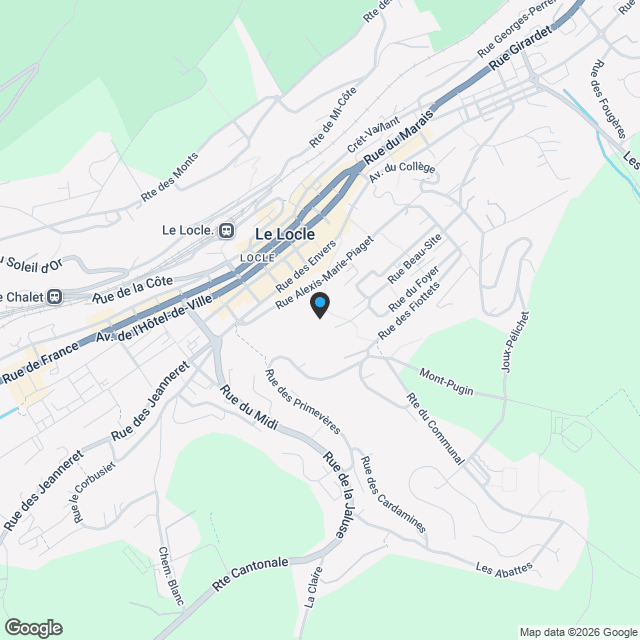 Deux nouvelles villas neuves de 5.5 pces sur les hauteurs du Locle - Karte