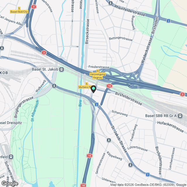 Ankündigung 3.5-Zimmer-Mietwohnung in Muttenz - Karte