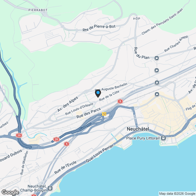 Nouveau projet à Neuchâtel - Appartement de 4.5 pièces au 1er étage (lot C) - Karte