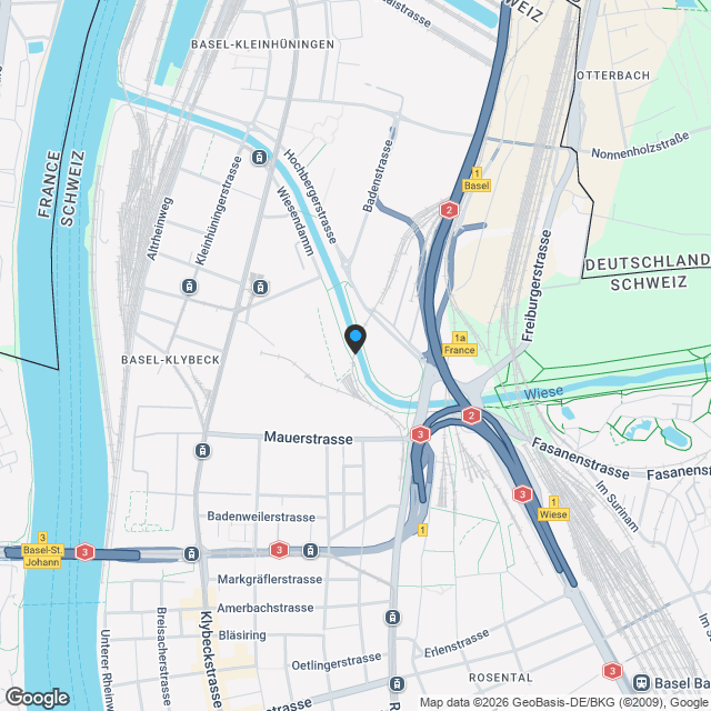 MFH mit 13 möblierten Studios Basel (Klybeck) - Karte