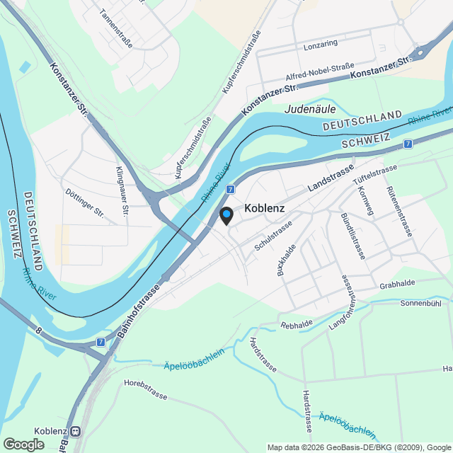 Renovierte 5½ Zimmer Maisonette-Wohnung im historischen «Schlössli» von Koblenz zu verkaufen - Karte