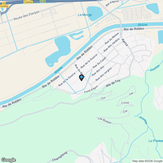 Attique d'exception de 4,5 pièces au sein d'une petite PPE - Aproz - Karte