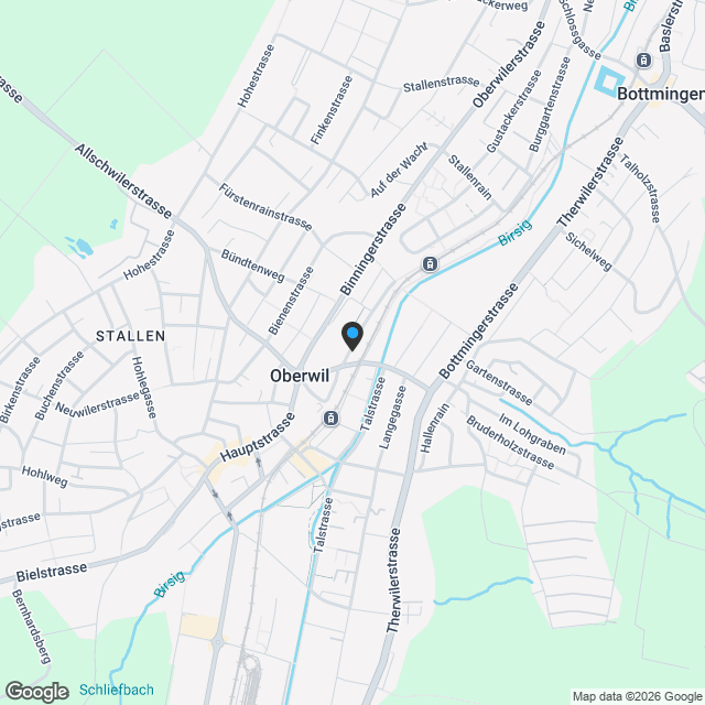 4.5-5.5 Zimmerwohnung W4 mit 121m2 Wohnfläche und Loggia 19m2 in Oberwil - Karte