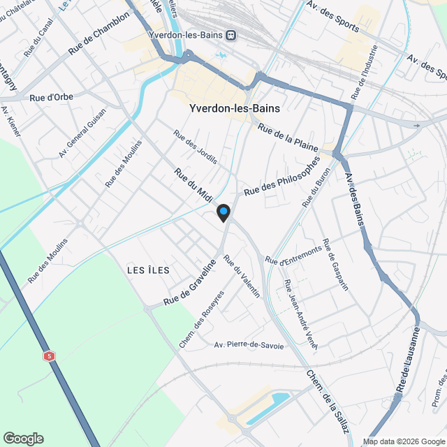 Attique 2.5 pièces à Yverdon-les-Bains - Karte